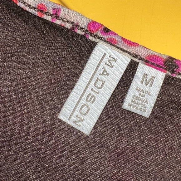 Madison Brown, Cream & Pink floral dress size M - Picture 4 of 11